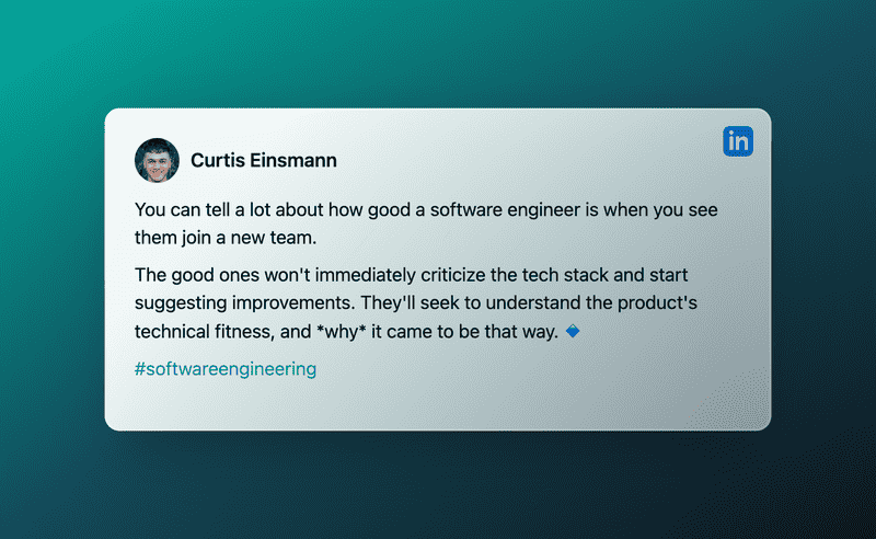 curtis einsmann new team member quote